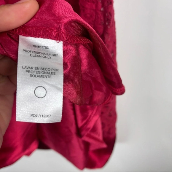 Laundry by Shelli Segal Red Half Sleeve Lace Mini Shift Dress Size 4 - Picture 7 of 12